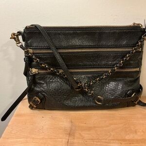 Elliott Lucca Black Zippered Clutch Crossbody Bag